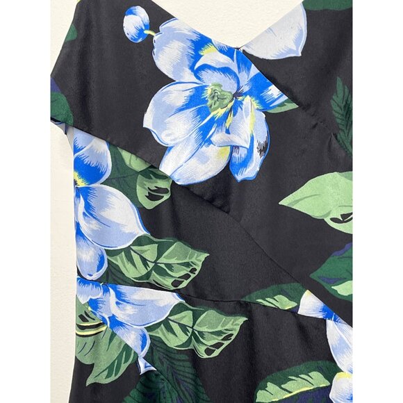 Banana Republic Floral Midi Dress XS Black Blue Boho Resort Style - Picture 8 of 13